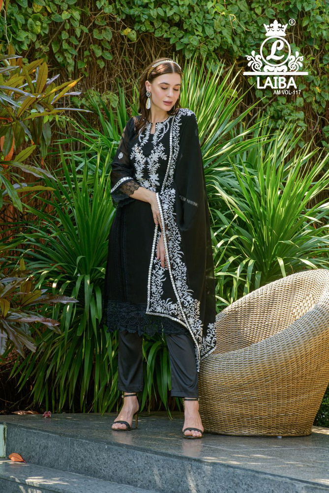 Am Vol 117 By Laiba Pure Georgette Pakistani Readymade Suits Catalog